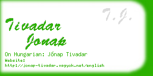 tivadar jonap business card